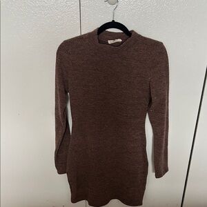 Elegant Brown Knit Dress